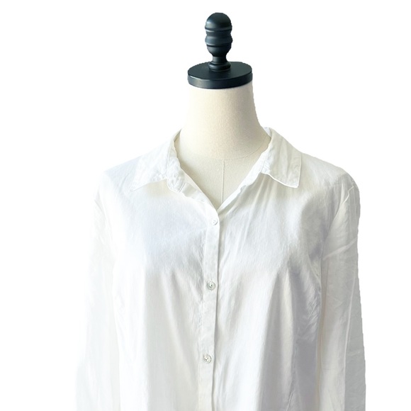 Eileen Fisher Classic Collar Linen Viscose ShirtLARGE NWT